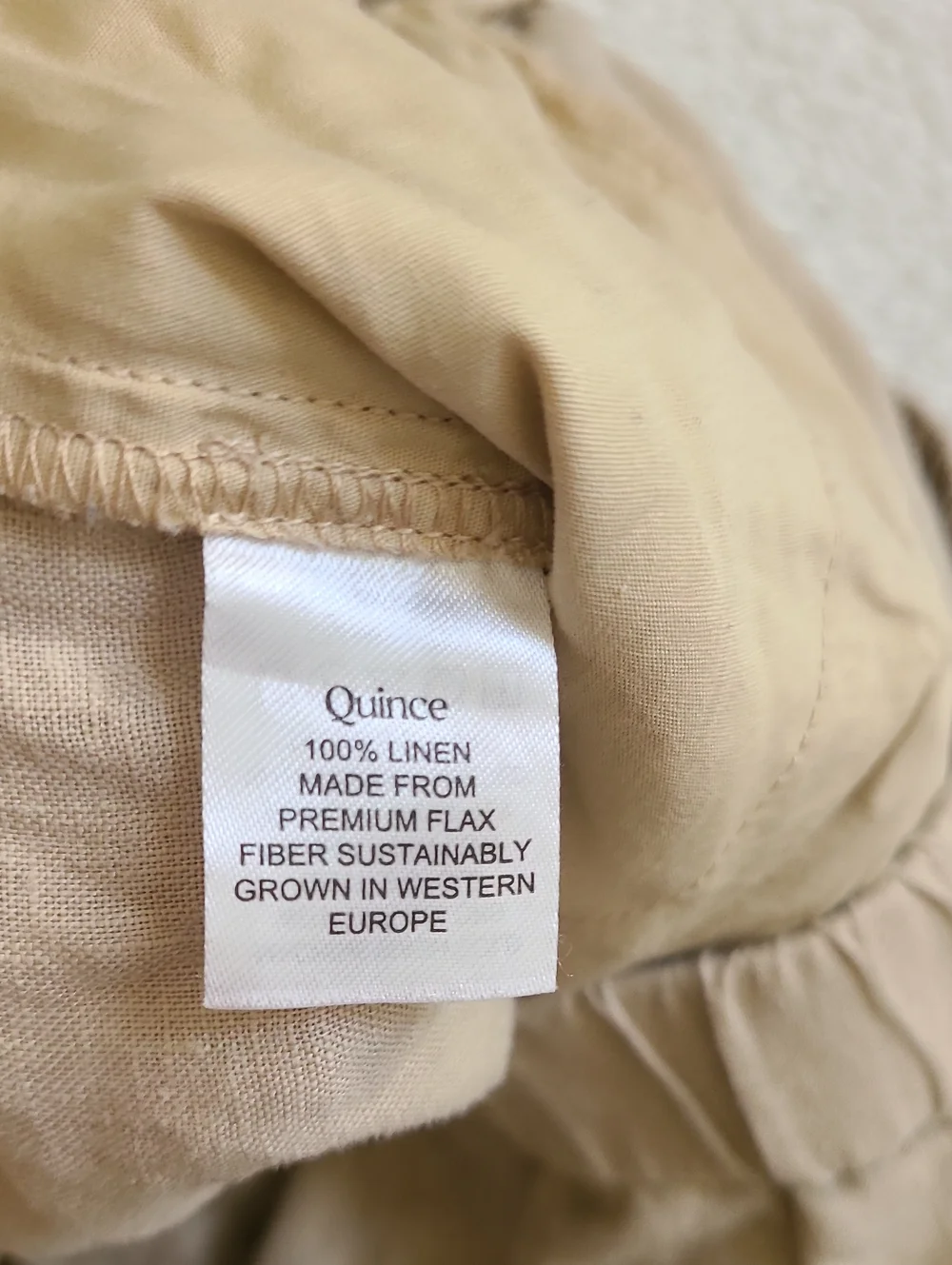 Quince 100% European Linen Cropped Wide Leg Pants Driftwood Tan XL